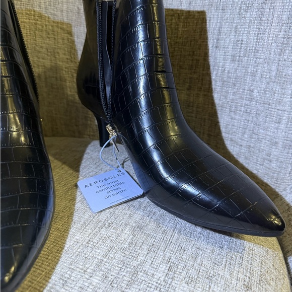NWT AEROSOLES Women’s Edith Short Boot in Black Croco Size 9 - Picture 8 of 8